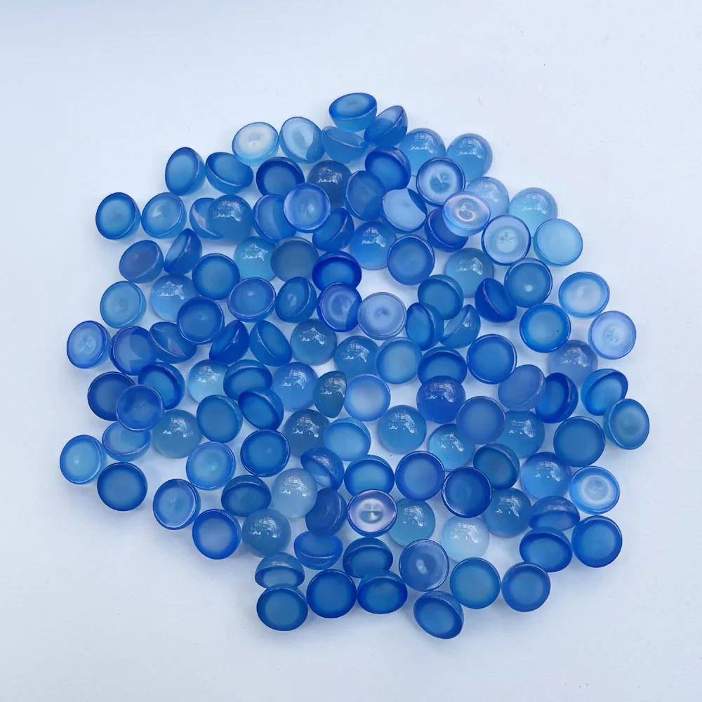 fashion 8MM Natural Stone blue agate round Beads cabochon for Jewelry making 50pc Ring Bracelet Necklace accessories wholesale