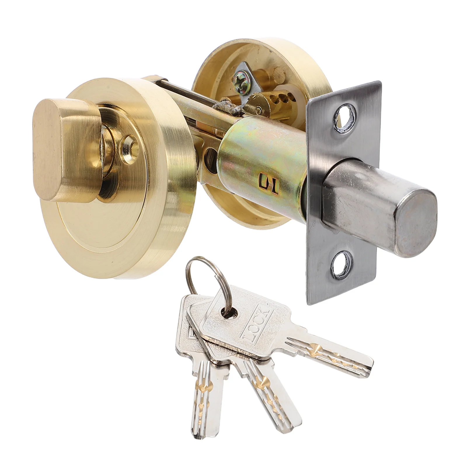 Serratura a catenaccio a cilindro singolo durevole per porta principale Maniglia in lega di zinco con chiave Bullone morto di sicurezza in acciaio inossidabile Nero