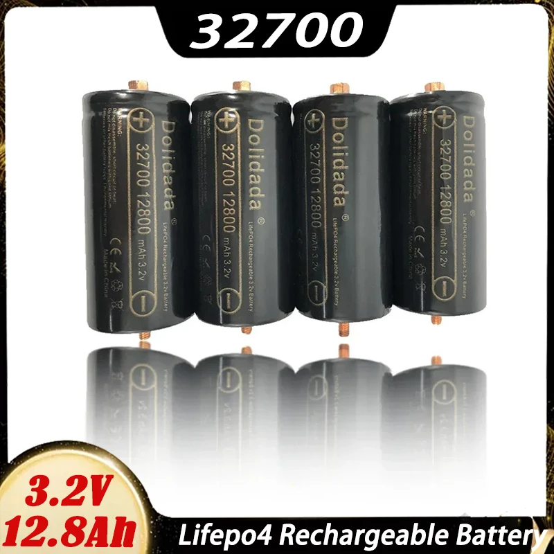 100% Original 32700 12800mAh 3.2V Lifepo4 Rechargeable Batteries Professional Lithium Iron Phosphate Power Battery with Screw