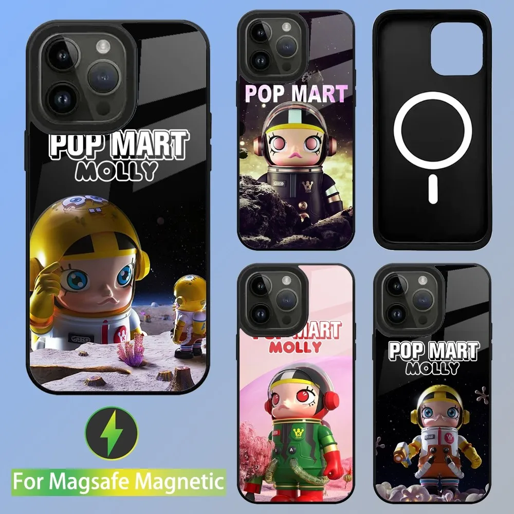 P-Pop Mart Molly Toy Phone Case For iPhone 15,14,13,12,11,Plus,Pro,Max Mini Magsafe Magnetic Wireless Charging