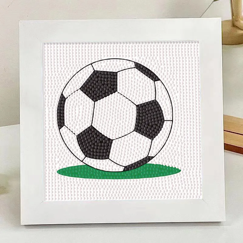 Football Diamond Sticker Children's Handmade DIY Full Diamond Sticker Set Basketball Boy Puzzle Toy Gift