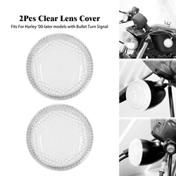 2Pcs Motorcycle Front Rear Turn Signal Lens Cover Clear Light Cap For Harley Sportster XL 1200 883 48 Touring Softail Dyna 00-23