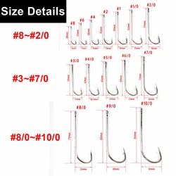 100pcs Long Shank Beak Fishing Hook Octopus Rig Making Hooks Various Size 6 4 2 1 1/0 2/0 3/0 4/0 5/0 6/0 7/0 8/0 9/010/0