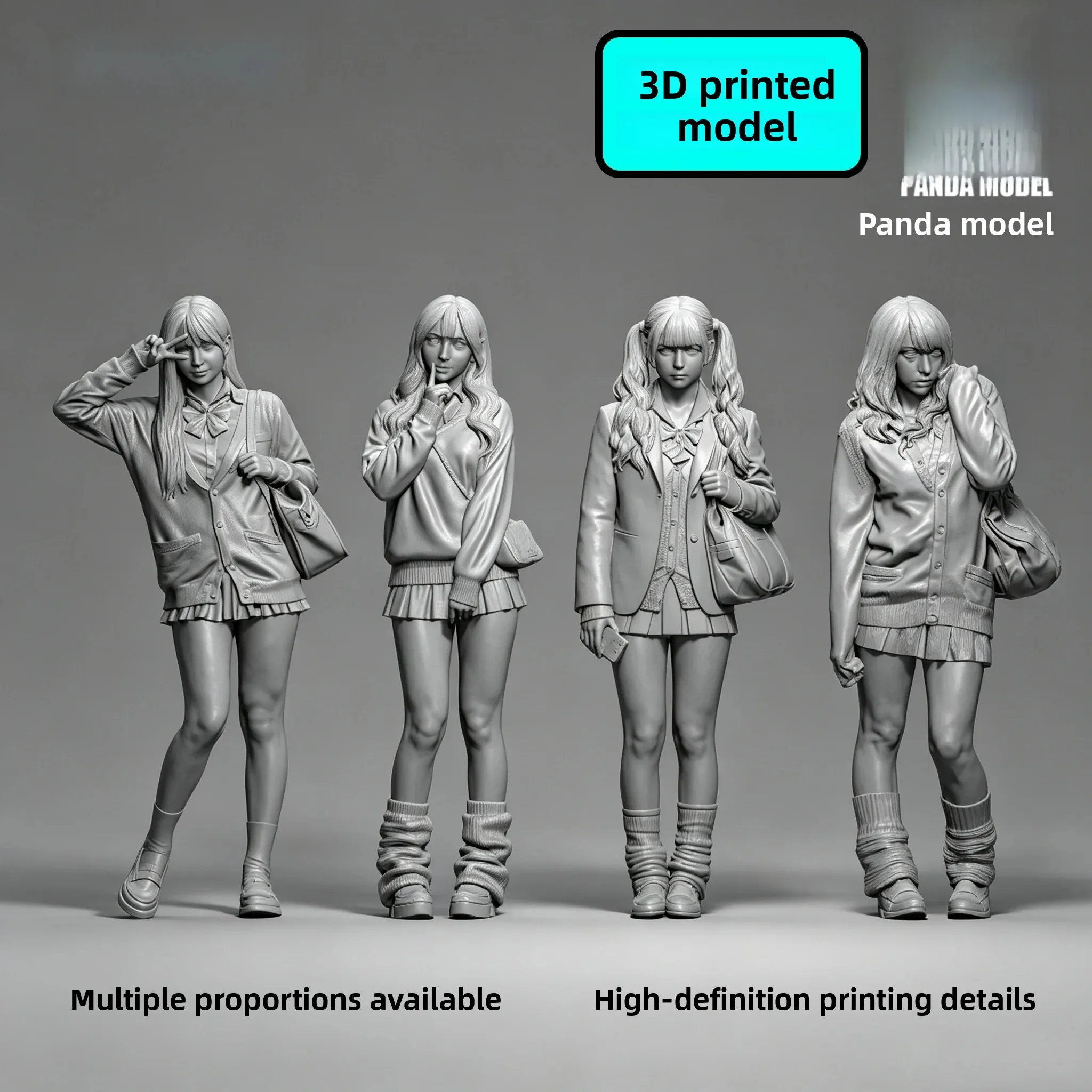High Precision 64 Scale JK Girl Figure Collectible Model Toy Soldier 3D Printed Static Scene Assembly Model PANDA MODEL