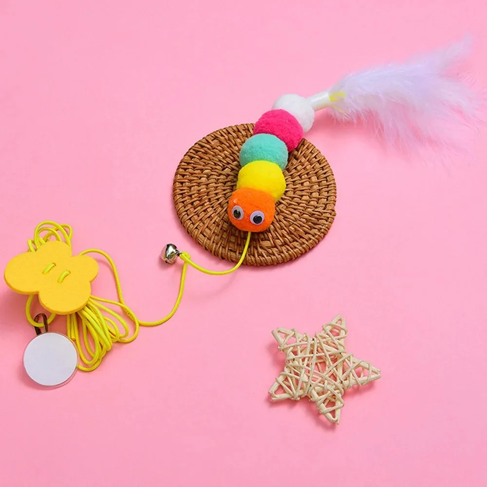 Pet Cat Toys Funny Stick Kitten Self -hi Elastic Rope Dragonfly Shape Feather Bell Teasing Stick Hanging Swing Thousands image 4