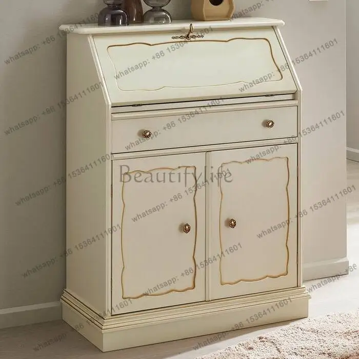 

American vintage desk integrated storage cabinet, living room multi-functional storage chest of drawers