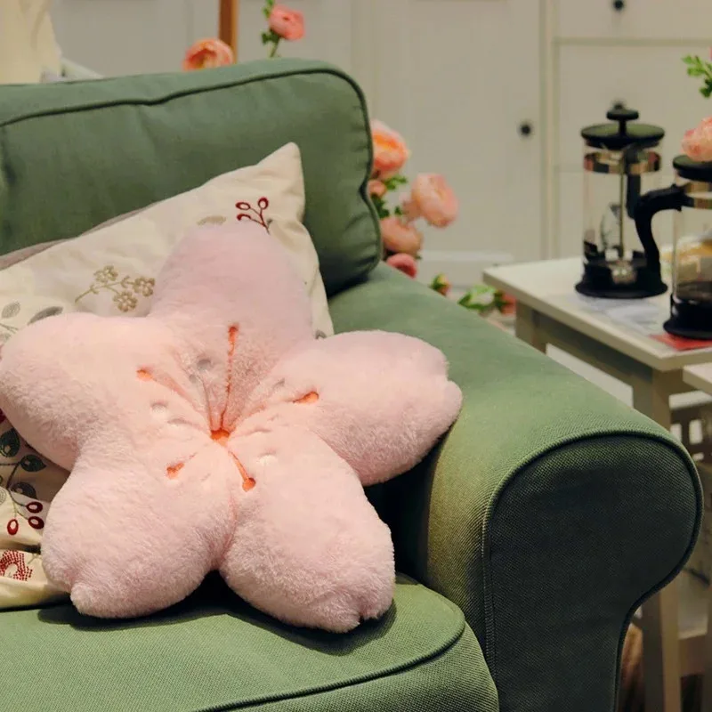 Pink Cherry Blossom Petal Cushion! Bedroom and Living Room Decor, Bay Window Floor Seat Plush Cherry Blossom Pad