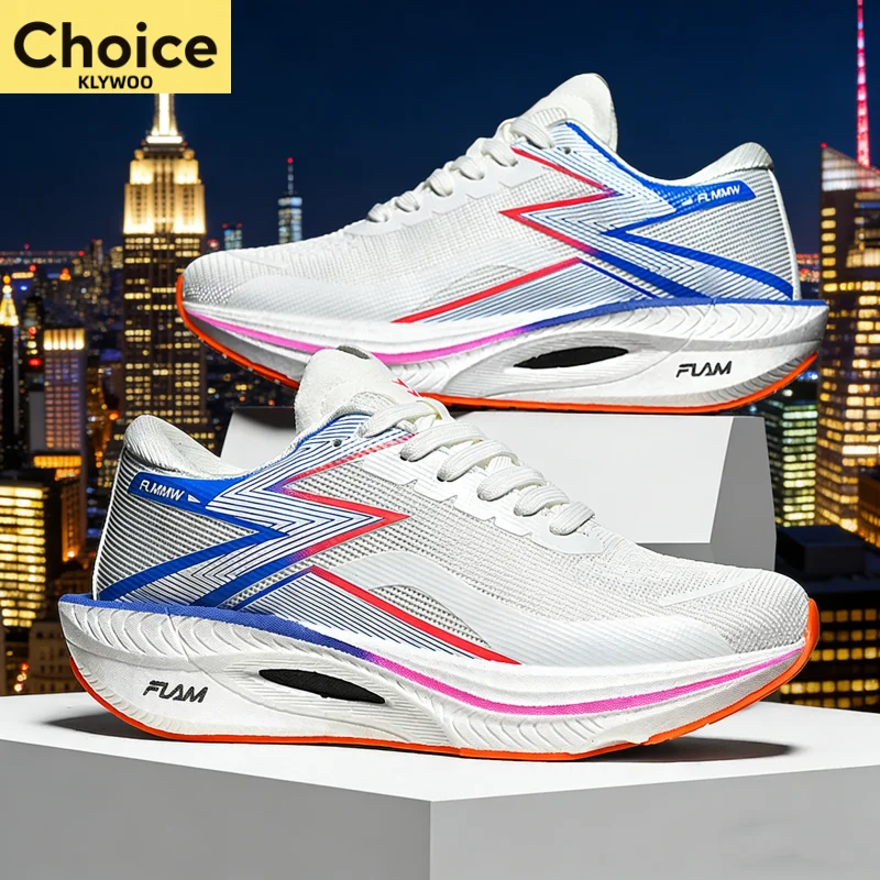 Laufschuhe mit Carbonplatte Spezial-Marathon-Schuhe für Herren Atmungsaktive Leichte Bequeme Rutschfeste Sneaker für Damen