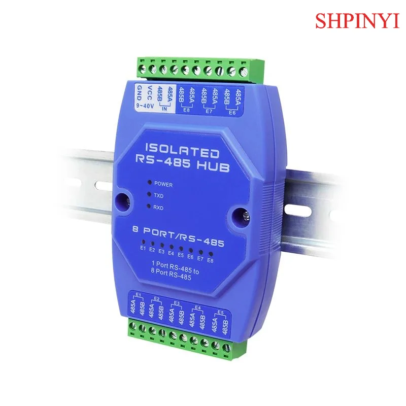 Eight port Photoelectric isolation RS-485 HUB Anti-surge Anti-interference