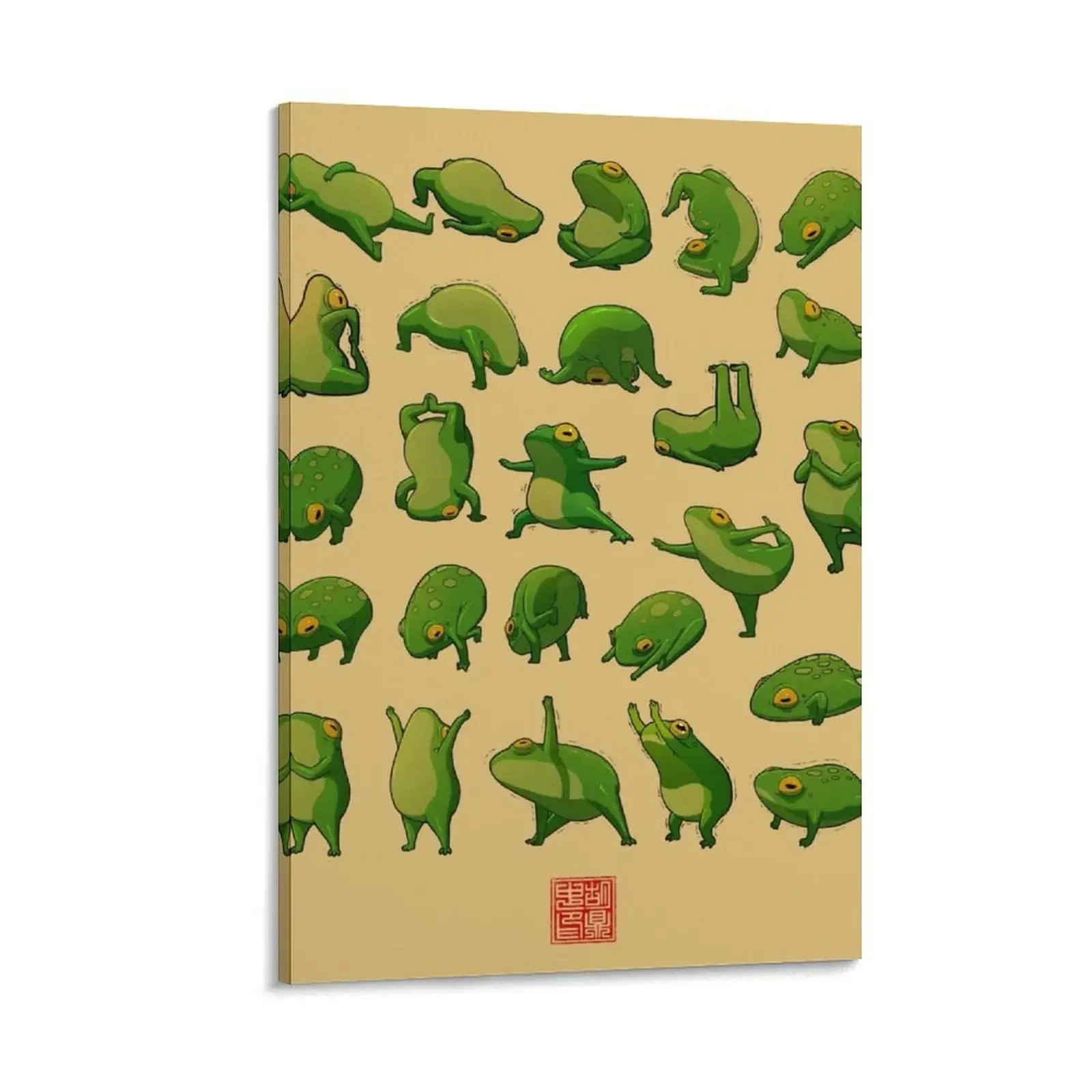 

Yoga Frogs Poster No Text Canvas Painting anime room decor japanese room decor decoration aesthetic canvas wall art