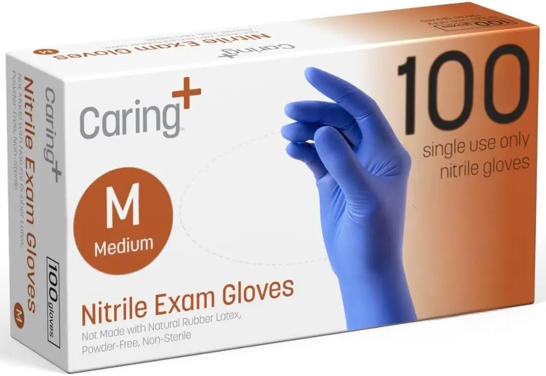 

Blue Powder-Free Nitrile Exam Gloves for Medical, First Aid, Cleaning & Food Prep