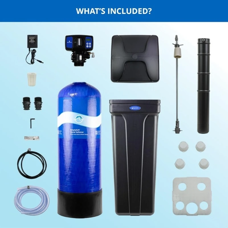 60K Grain Water Softener for Whole House Hard Water Reduction with Cabinet Base System