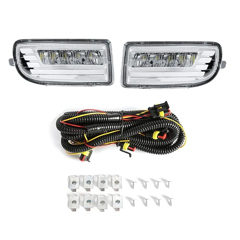 LED Fog Lights For Toyota Land Cruiser 100 LC100 UZJ100 FZJ10 1998-2008 DRL Turn Signal Daytime Driving Lamp Parts