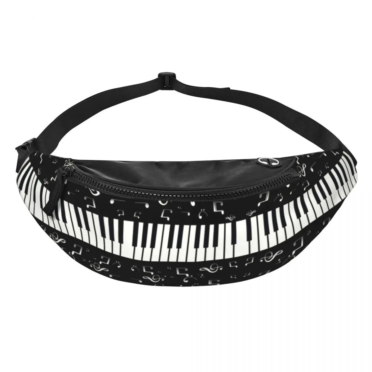 Music Notes With Piano Fanny Pack Women Men Musician Musical Lover Crossbody Waist Bag for Travel Cycling Phone Money Pouch