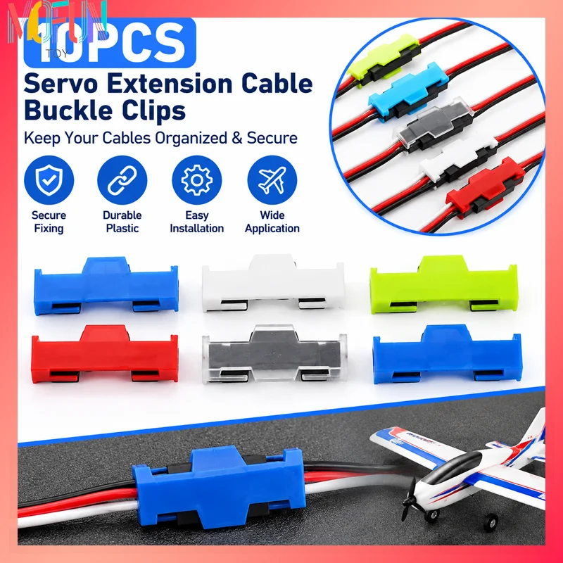 10pcs Servo Extension Cable Buckle Clips Plastic Cord Fastener Joint Plugs Fixing Holder for DIY RC Airplane Model Parts