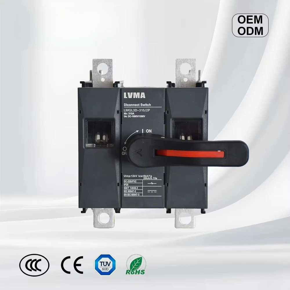 DC Disconnect Switch 2-Pole ABS Material 1000V/1500V 50Hz Rated Working Current 630A Industrial Use PV Solar