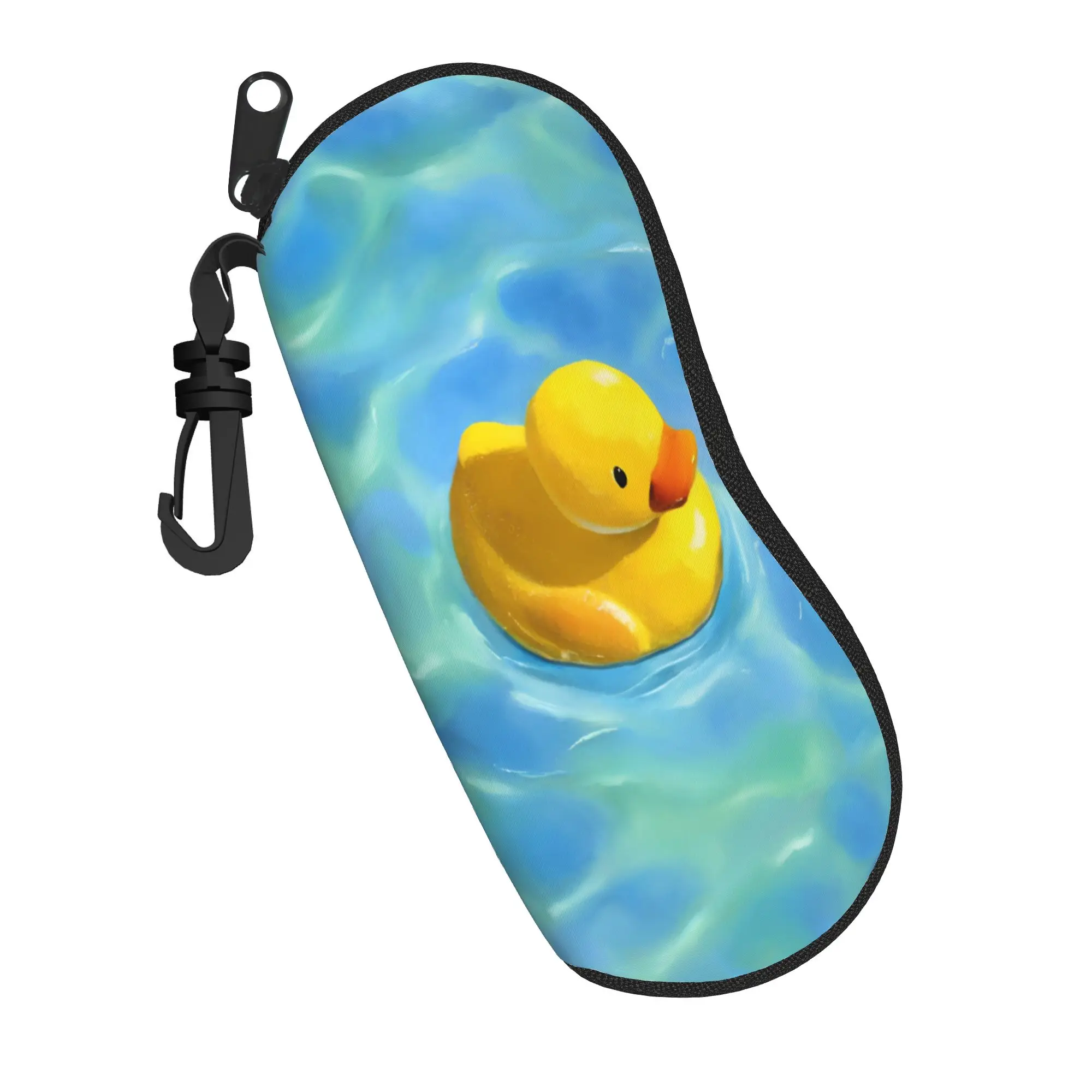 cute yellow duck Merchandise Glasses Case for Women Men Lightweight Zipper  Eyewear Box Protector Eye Contacts Case