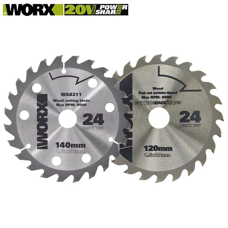 Worx Cirkelzaagblad voor binnengat Diameter 20 mm 120x20 mm 140x20 mm voor houtbewerking Ook geschikt voor Worx WU533 WU535