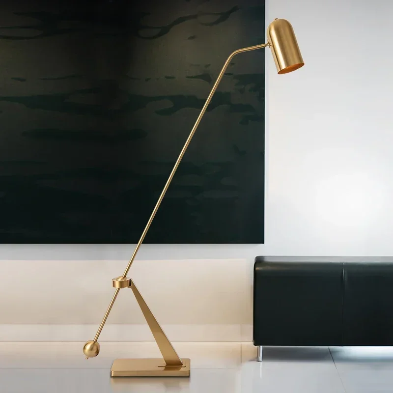 

Luxury Gold Brass Color Metal Floor Lamp, Big House Villa, Modern Living Room Beside Decoration, Designed Stand Lamp