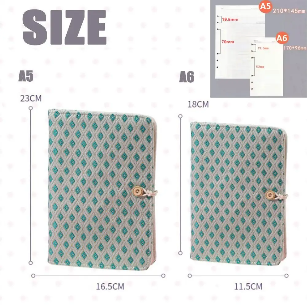 Couverture de livre à feuilles mobiles A5/A6, pratique, créative, brodée, Mini classeur de Budget, bricolage, planificateur de couverture pour carnet de notes INS