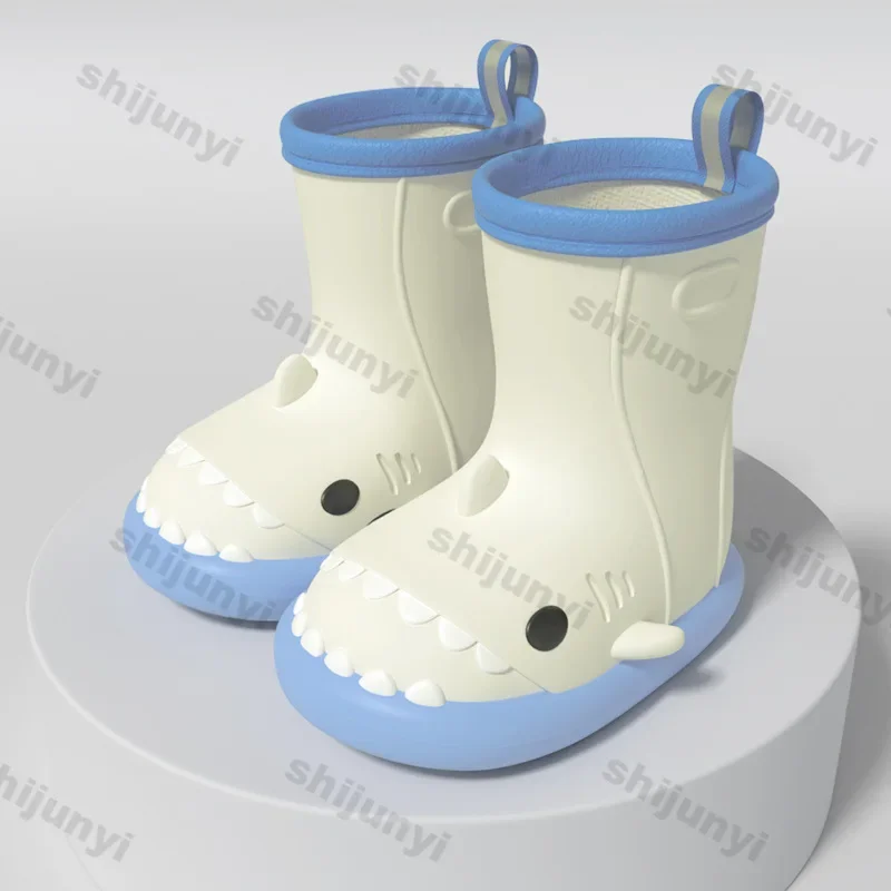 Children Rain Boots Boys Girl Non-slip Outdoor Cute Cartoon Shark Rain Boots for Kids Outdoor Waterproof Shoes Rubber Water Boot