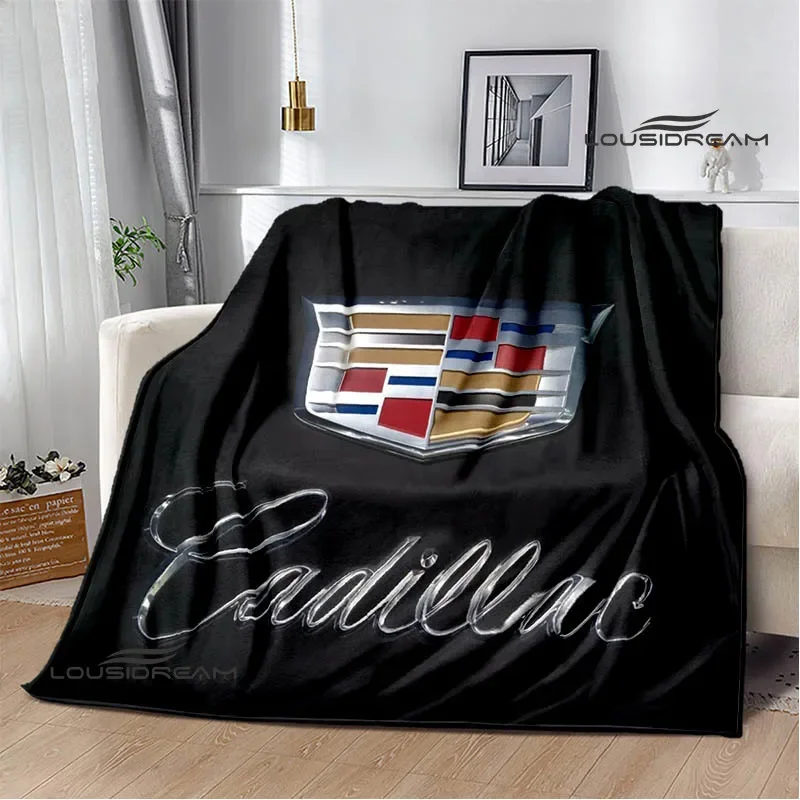 3D C-Cadillac logo retro Printed blankets Warm Flannel blankets Soft and comfortable blanket bed linings Birthday Gift