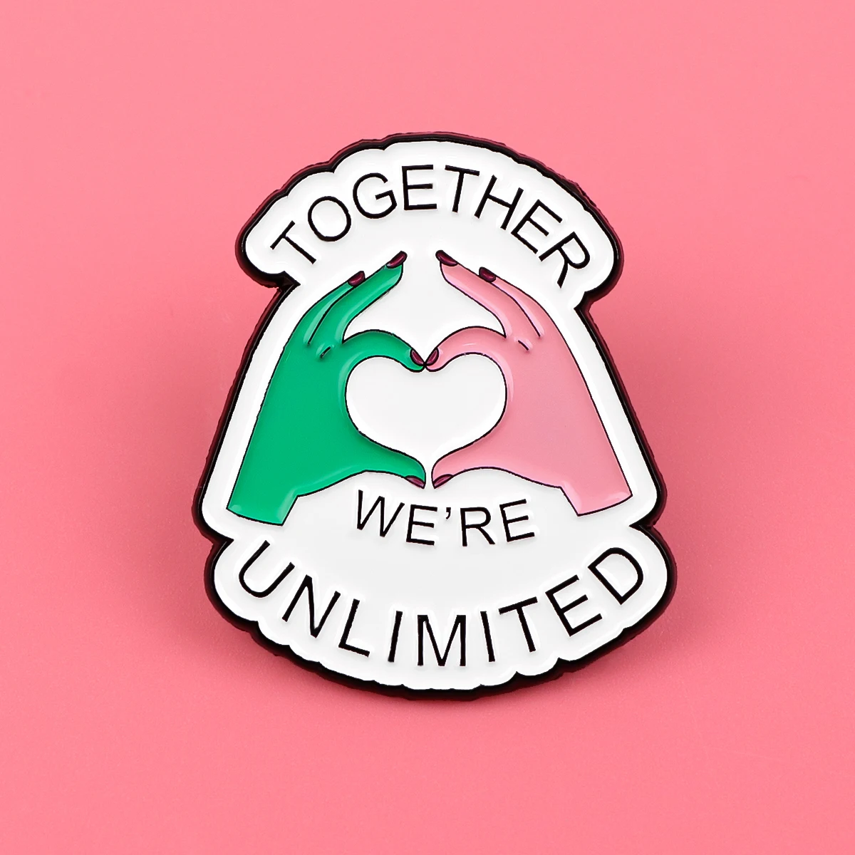 Movie-Inspired 'Together' Enamel Pins Pink & Green Heart Brooches Badge Lapel Pin Clothes Accessories Funny Jewelry Fans Gifts