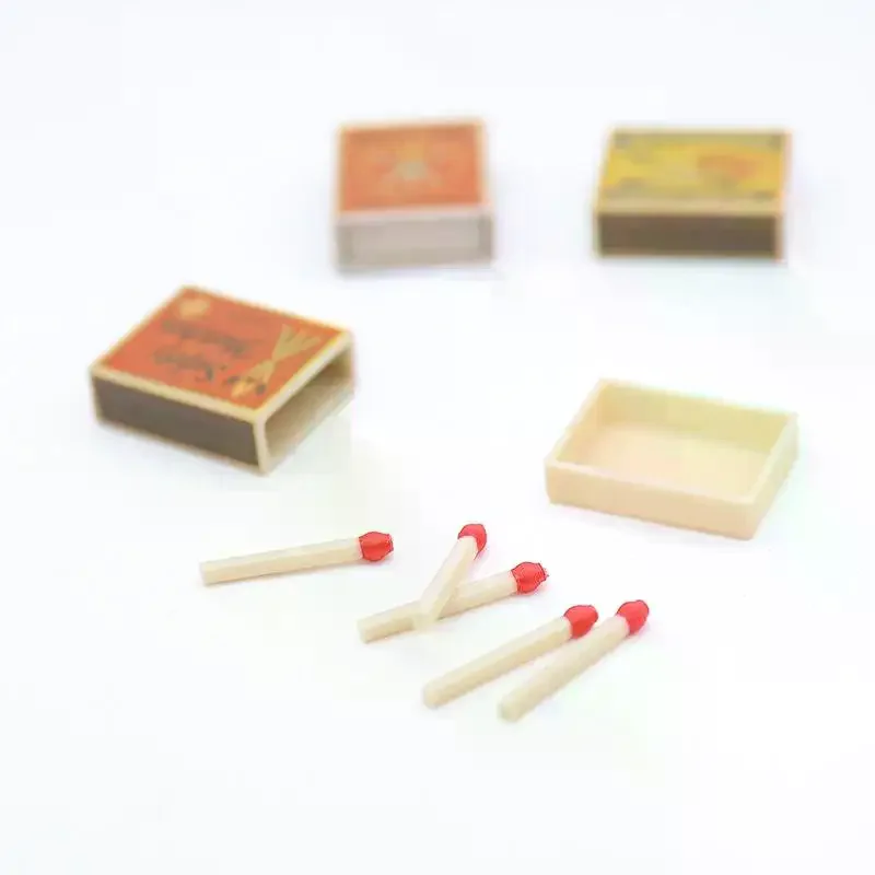 /GJ/Dollhouse Mini Vintage Match Box Model, Realistic Miniature Accessory For Scene Layout, Photography Props & Diorama Decor