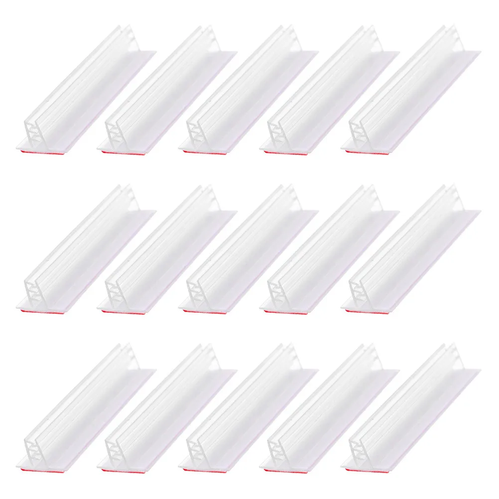 15Pcs Advertising Clip PVC Soft Sign Holder Flexible Display for Supermarkets Tag Clips Name Card Photo Holder Sneeze Guard
