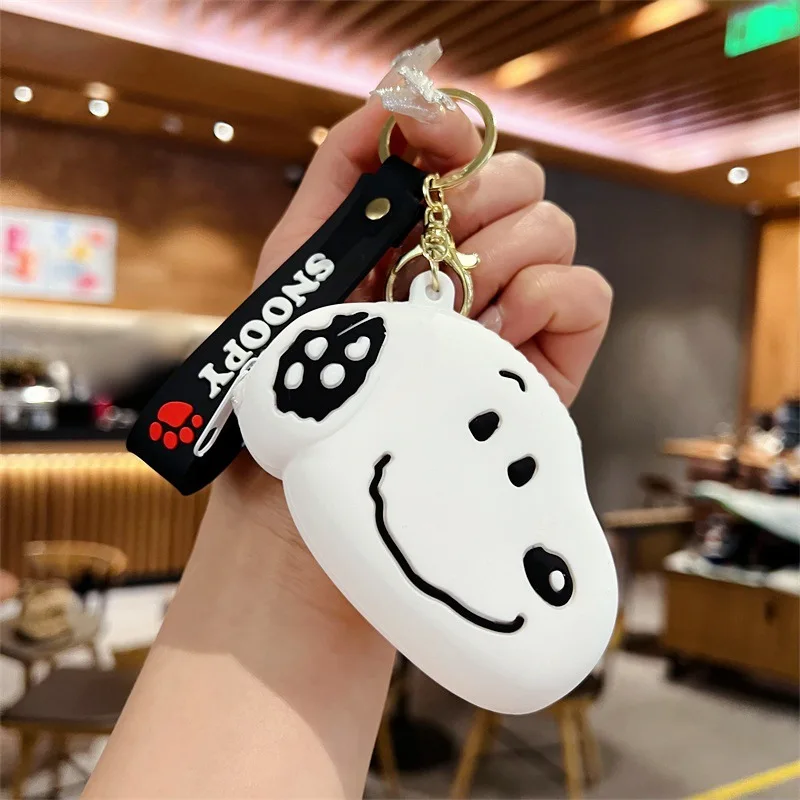 Kawali Cartoon Snoopy Coin Purse Silicone Earphone Bag Keychain Mini Storage Bag Pendant Couple Accessories Toys Gift For Girls