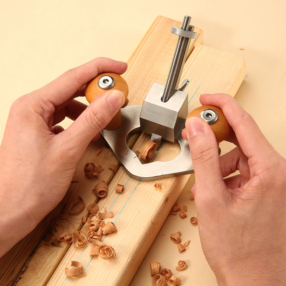 Enrutador plano de mano ajustable para carpintería, cuchillo de corte de madera, cepillo de tope de profundidad, herramienta de mano para biselar madera