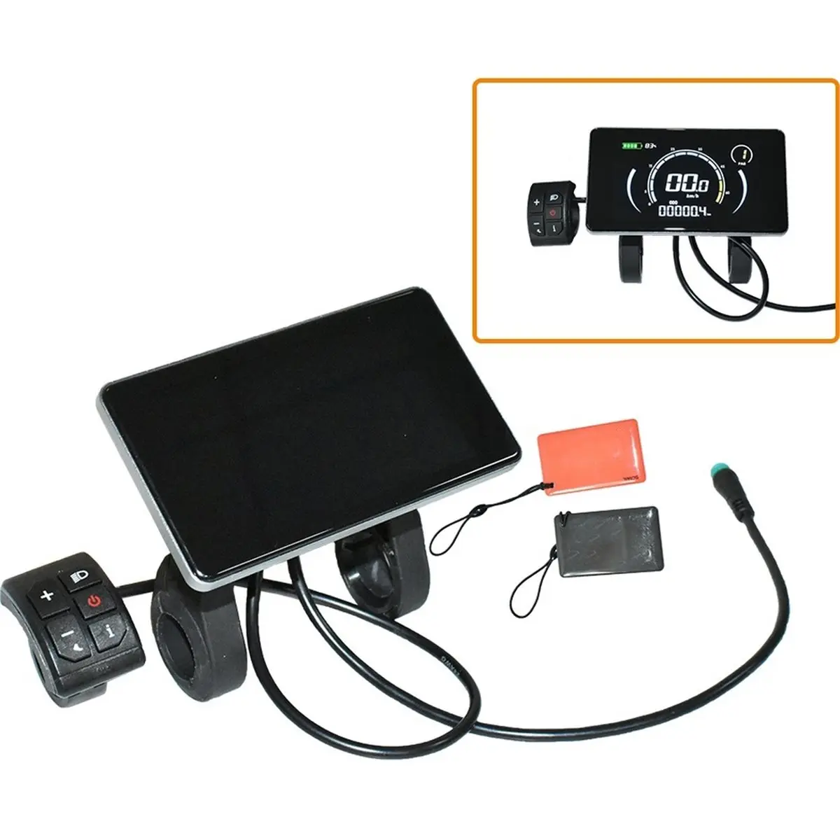 B72ABG 4.0" Cycling Speed Meter, SRM808X No.2 Protocol LCD Display for Electric Bicycle,NFC Cards,IP66,5 Pin,36V 48V 72V