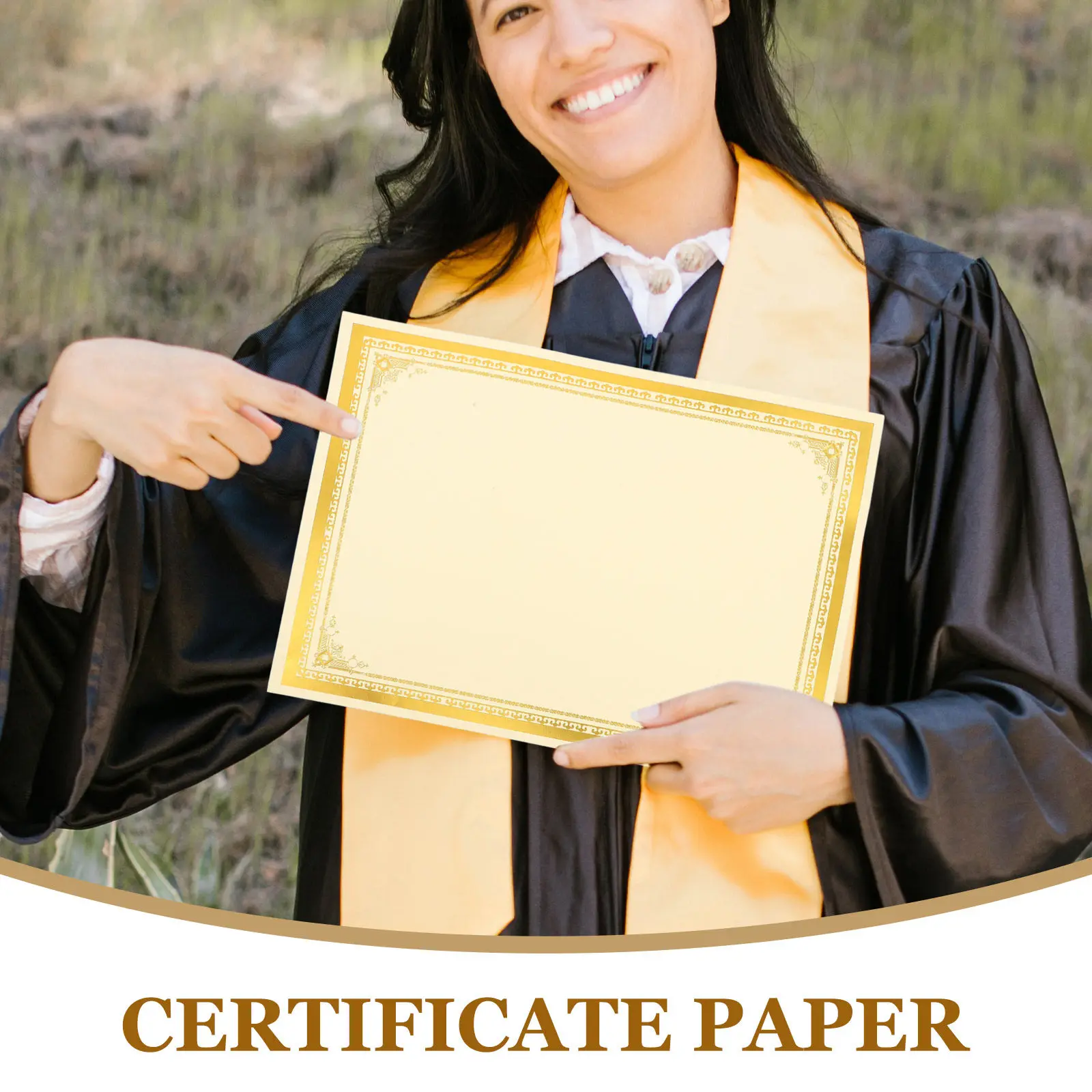 10Pcs Blank Certificate Paper Inner Core Smooth Writable Paper for Award Certificates Graduation Academic Recognition Printing