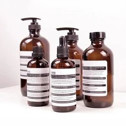 Glass Bottle Shampoo Empty Bottle with Pump Shower Gel Dispenser Shower Bathroom Conditioner Essence Bodywash Bottle Despenser
