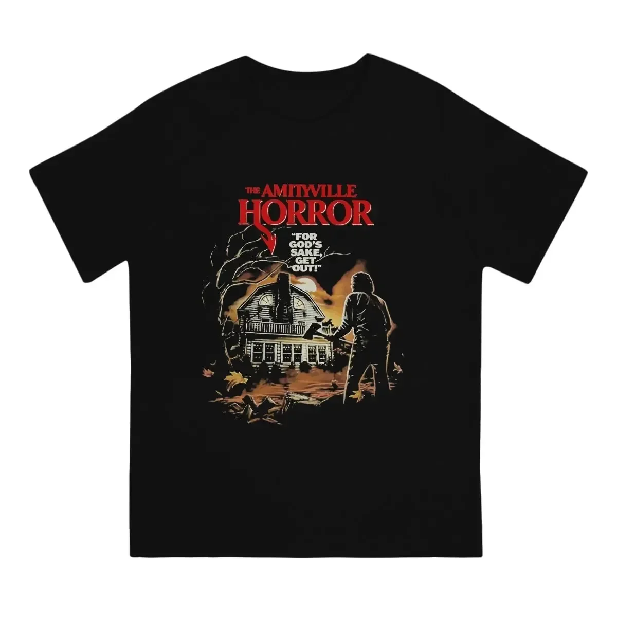 The Amityville Horror T-Shirt Men Scary Horror Leisure Cotton Tee Shirt Crewneck Short Sleeve T Shirts 4XL Tops