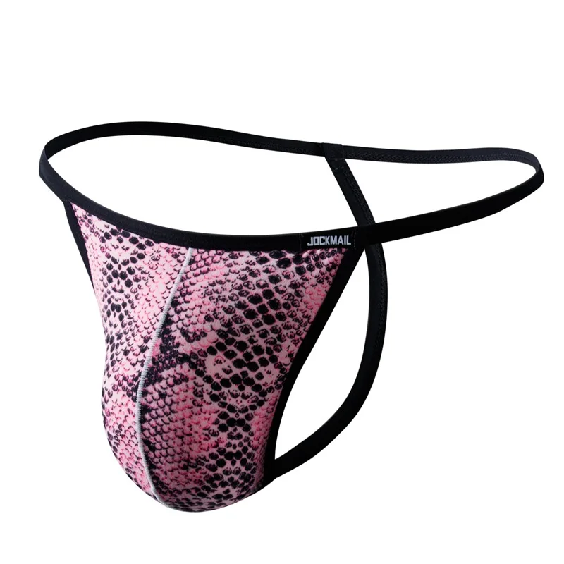 Jockmail Sexy Underwear Mens Thong Sexy Low Waist Hot One Thread Leopard Print Fashion  Pants Gay Lingeries for Man Suspenders