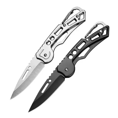 Bilashmart Folding Pocket Knife Stainless Steel Survival Hunting Camping Fishing Portable Fruit Carrying Key Outdoor Tools To Send Ropes
