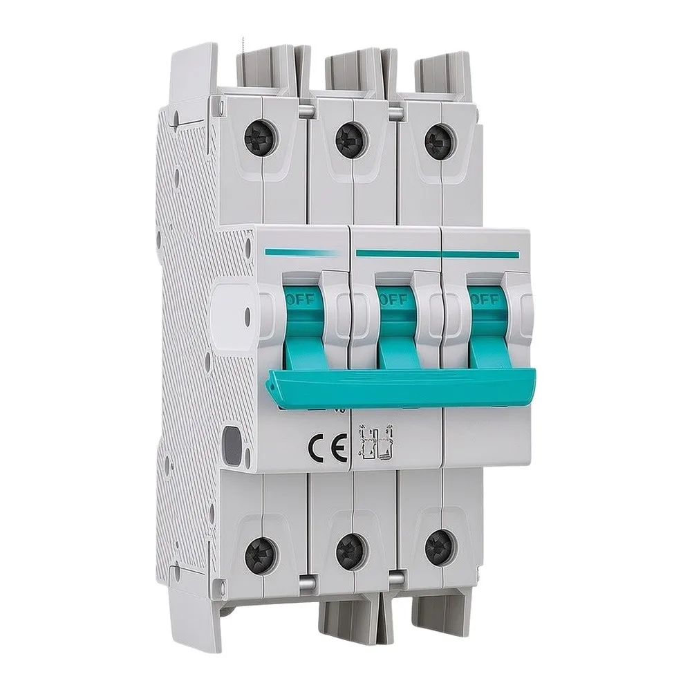 The 3P DC1500V Solar Circuit Breaker Is Suitable For Photovoltaic Applications Built In Barrier Insulation TH35 Rail Mount