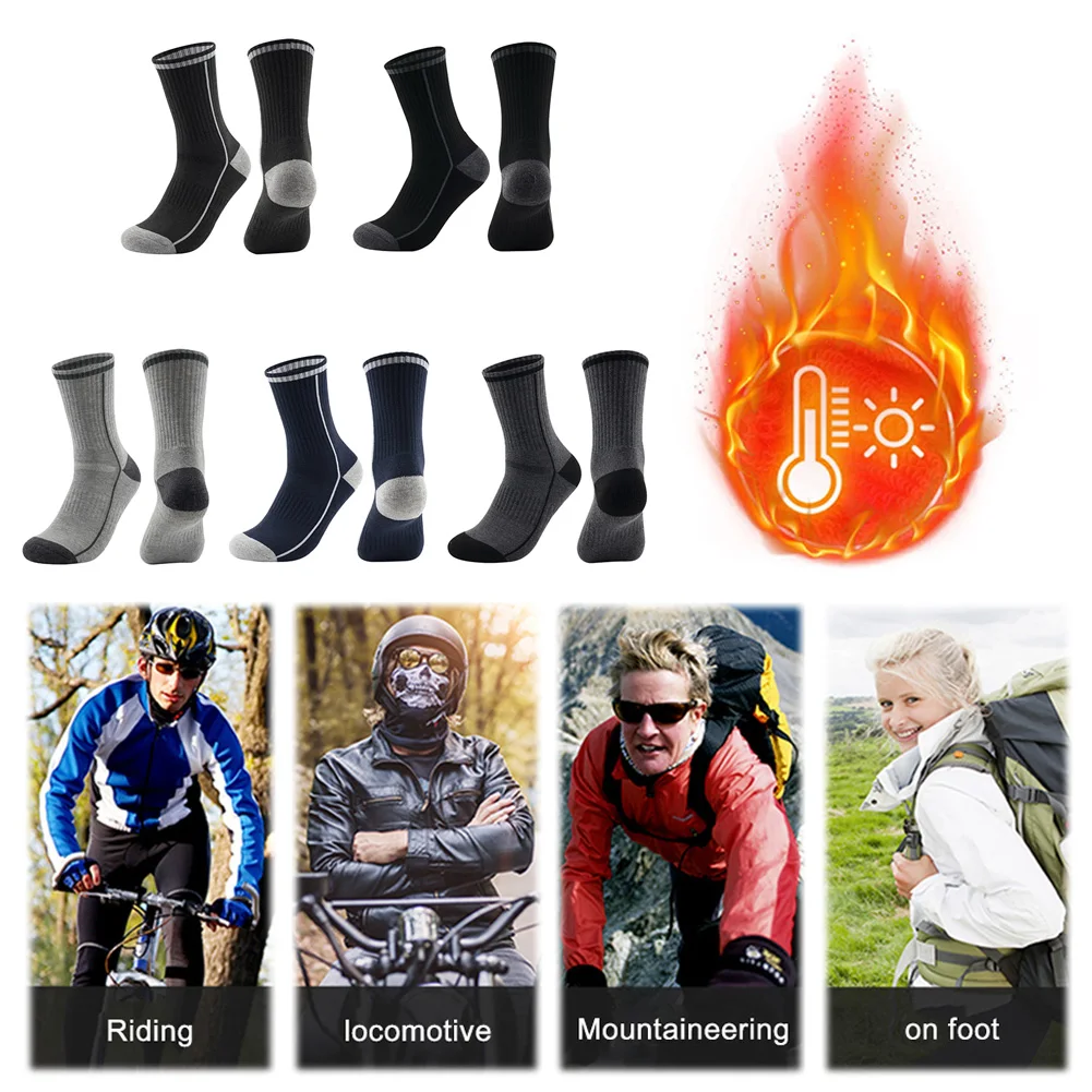 Meias de lã para caminhadas, meias grossas e quentes, meias esportivas para homens e mulheres, esqui, snowboard, caminhadas ao ar livre