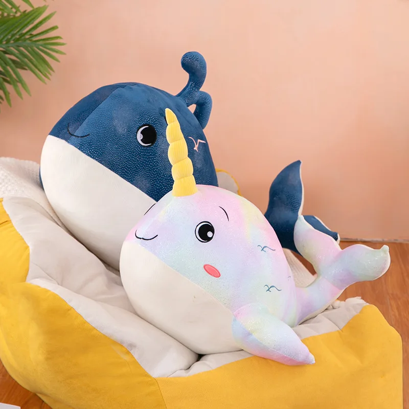 

Narwhal Plush Toy, Ocean Animal Series Stuffed Animal Pillow & Doll, Birthday Gift for Kids