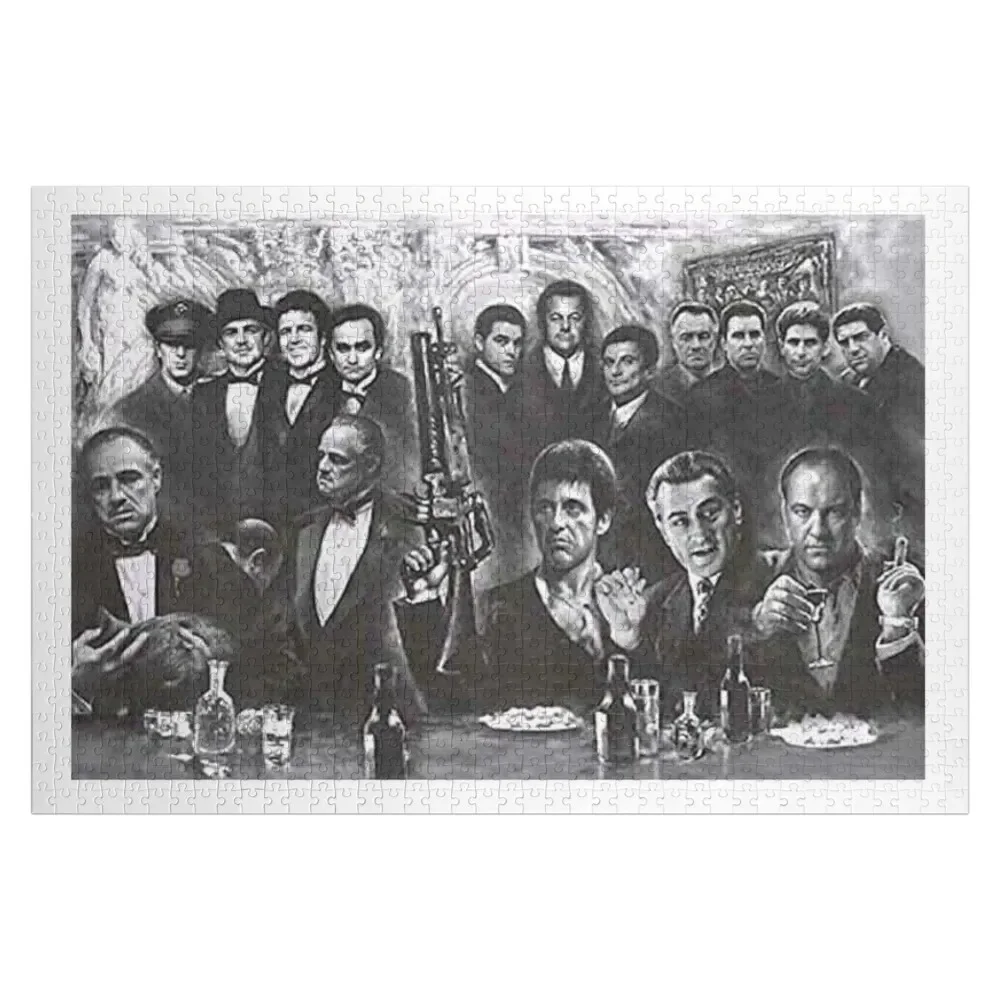 

Gangster Mafia Black White Jigsaw Puzzle Personalized Gift Married Custom Jigsaw Wooden Decor Paintings Puzzle