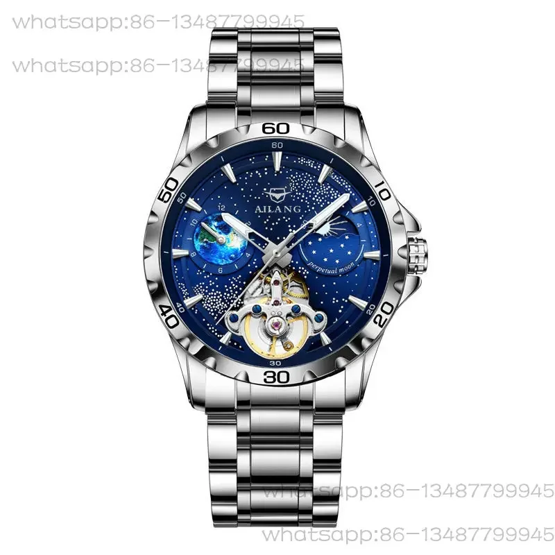 

Men's Moon Phase Tourbillon Fashion Starry Sky Series Luminous Automatic Mechanical Watch
