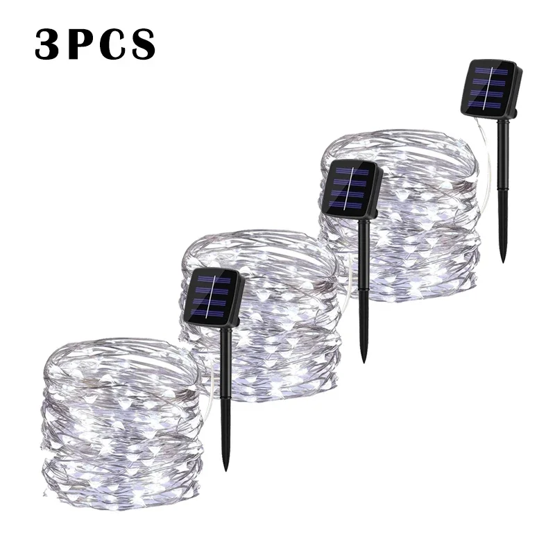 32M Solar LED Licht Outdoor Girlande Lampe Garten Fee Licht String Led Twinkle Wasserdichte Lampe Weihnachten Girlande Hof Dekoration
