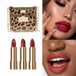 Wholesale Matte Shimmering Velvet Lipstick Make Up Set  Korean Fashion Chain Bag Engraved Lip Glaze 3 Pack Maquillaje