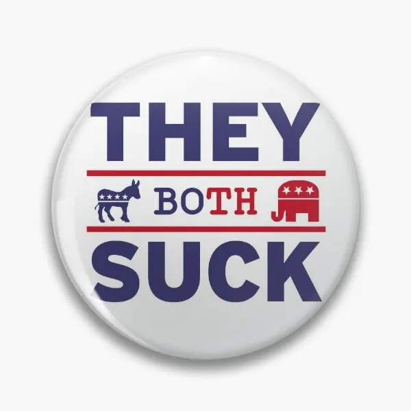 They Both Suck Anti Political Party Libe  Soft Button Pin Lover Collar Gift Clothes Creative Funny Badge Brooch Lapel Pin