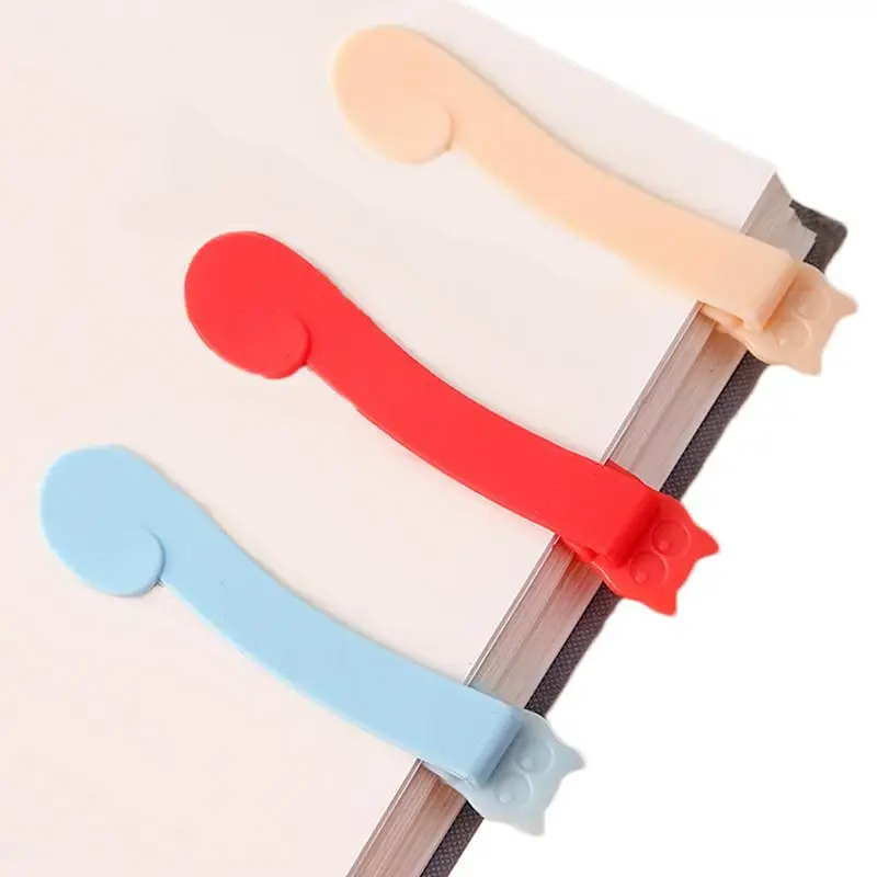 3pcs Automatic Book Marks Silicone Reading Automatic Bookmarks Cute Book Page Markers Book Clip Bookmark Buckle for Readers