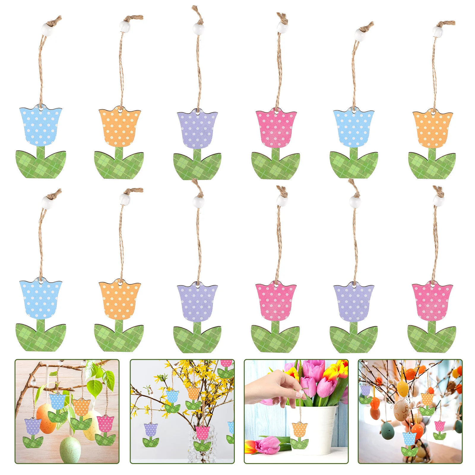 

12 Pcs Tulip Ornament Mothers Household Decor Tulips Decorations Country Christmas Summer