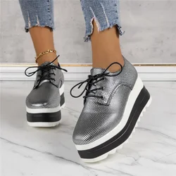 Platform Shoes for Women Spring Autumn Ladies Shoes Thick Sole Increased Casual Shoe Round Toe 2023 Breathable Chaussure Femme