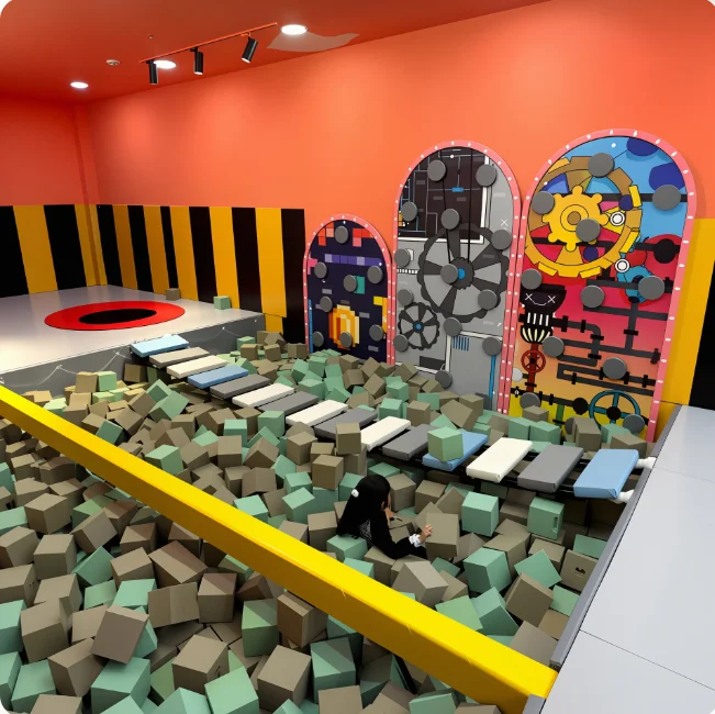 Indoor Playground Slides, Trampoline Park, Large Play Area, Children's Toys, Foam Blocks, Soft Play Equipment, Kids Playset