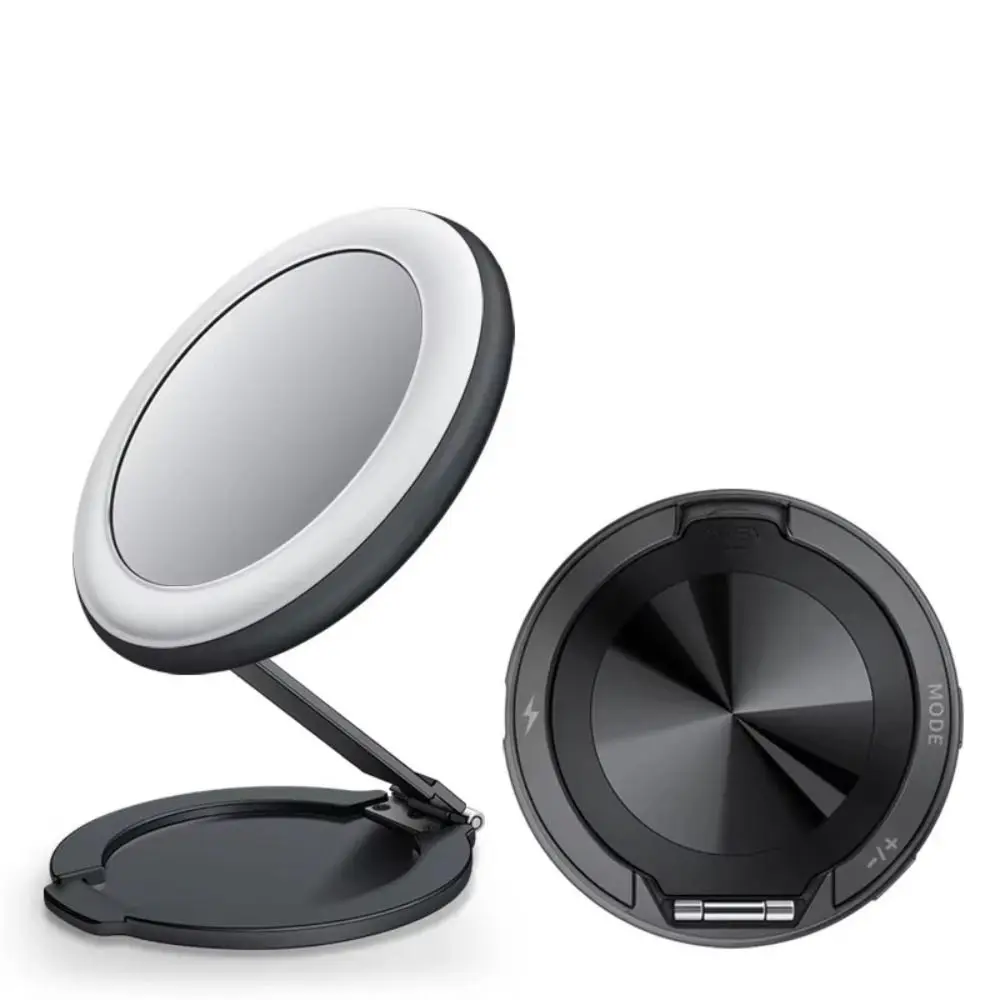 

New Photo Fill Light 4 in 1 Selfie Light Phone Holder Foldable LED Makeup Mirror Holder Universal Adjustable Ring Stand